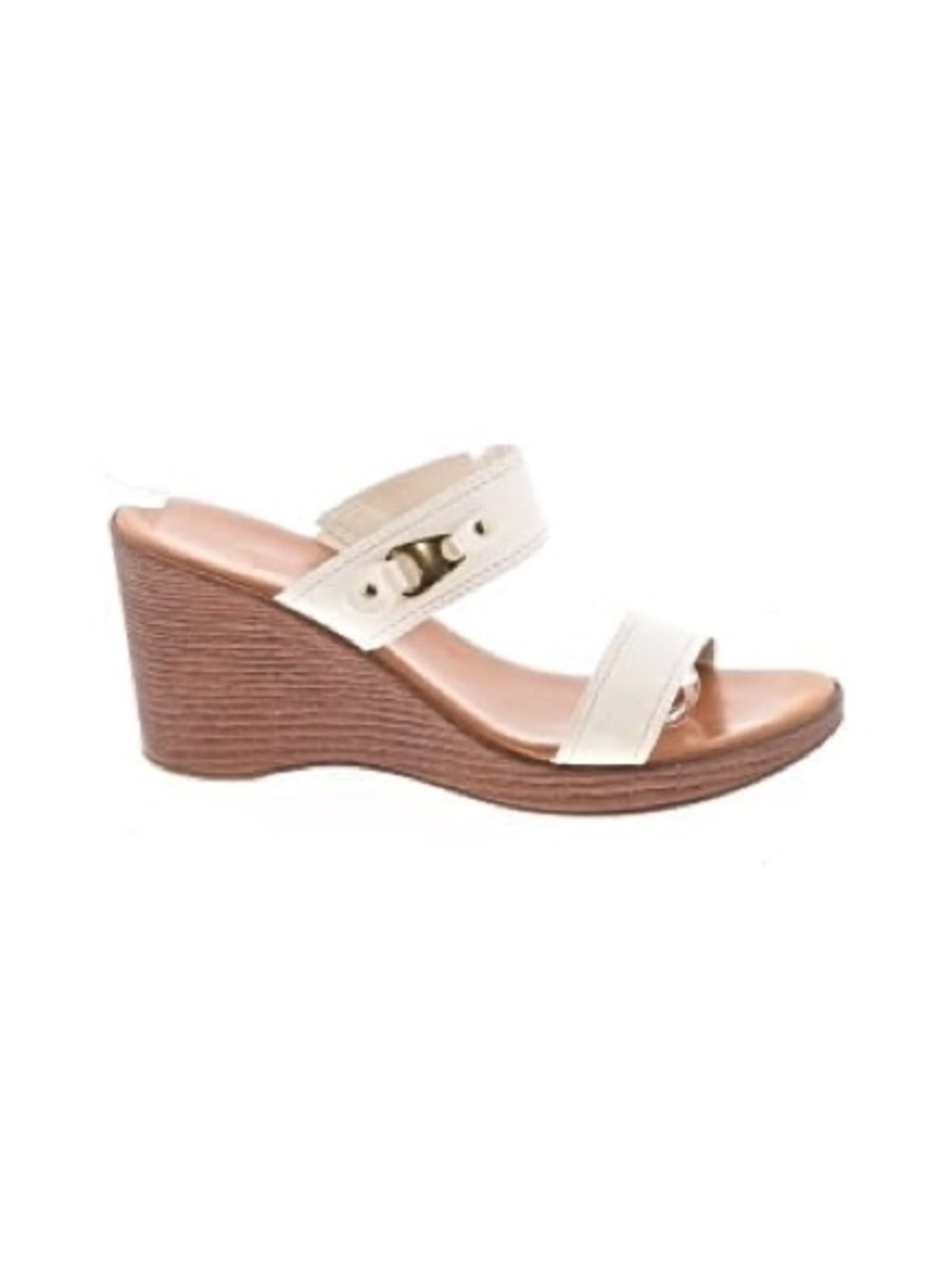 Italian Shoemakers Women's Cream Wedge Sandals